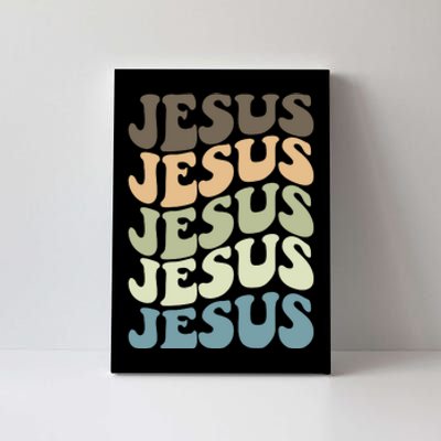 Retro Jesus Name Christian Faith Canvas