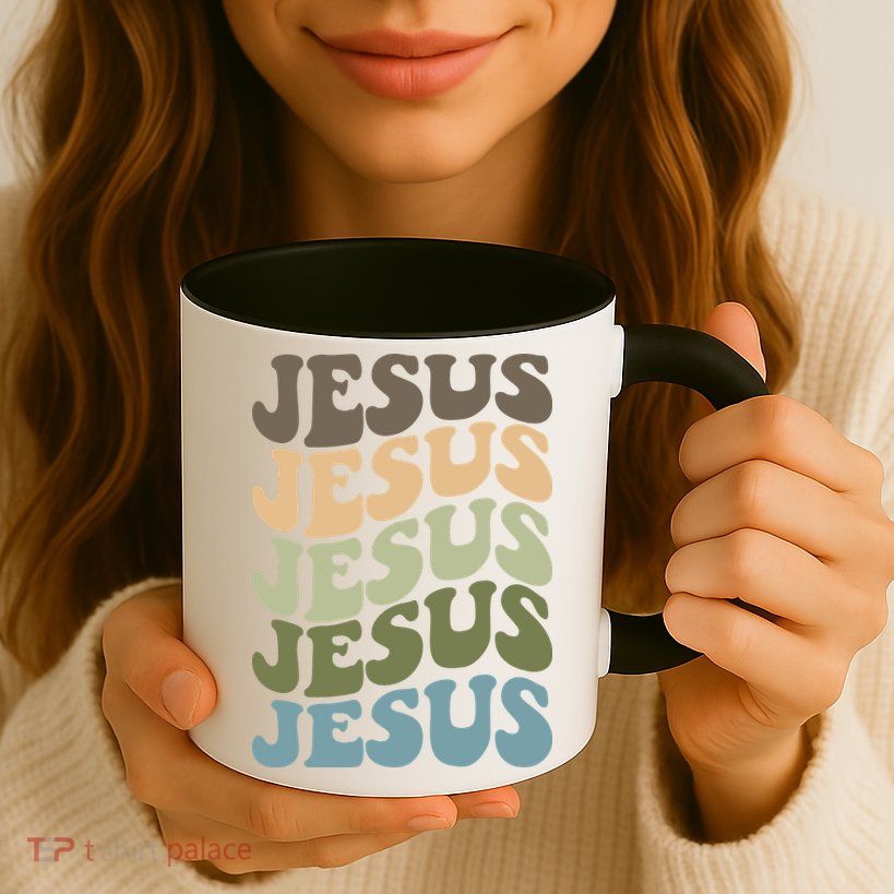 Retro Jesus Name Christian Faith Mug