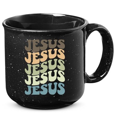 Retro Jesus Name Christian Faith 15oz Campfire Ceramic Mug