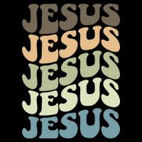 Retro Jesus Name Christian Faith Drawstring Bag