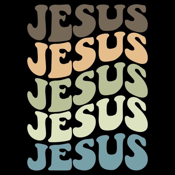 Retro Jesus Name Christian Faith Drawstring Bag