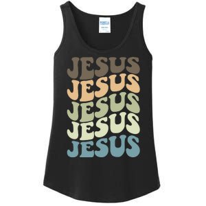 Retro Jesus Name Christian Faith Ladies Essential Tank