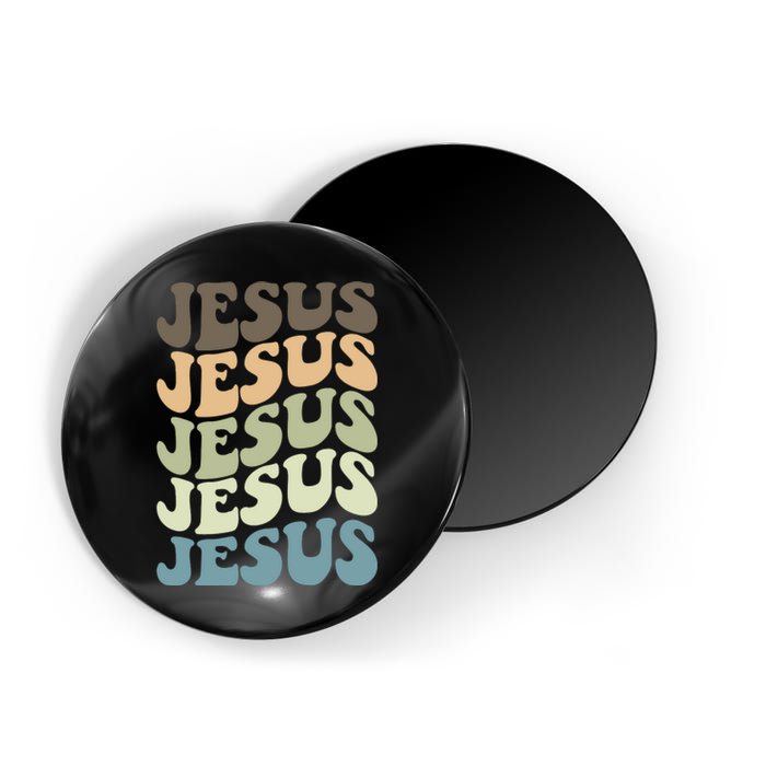 Retro Jesus Name Christian Faith Magnet