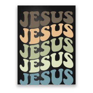 Retro Jesus Name Christian Faith Poster