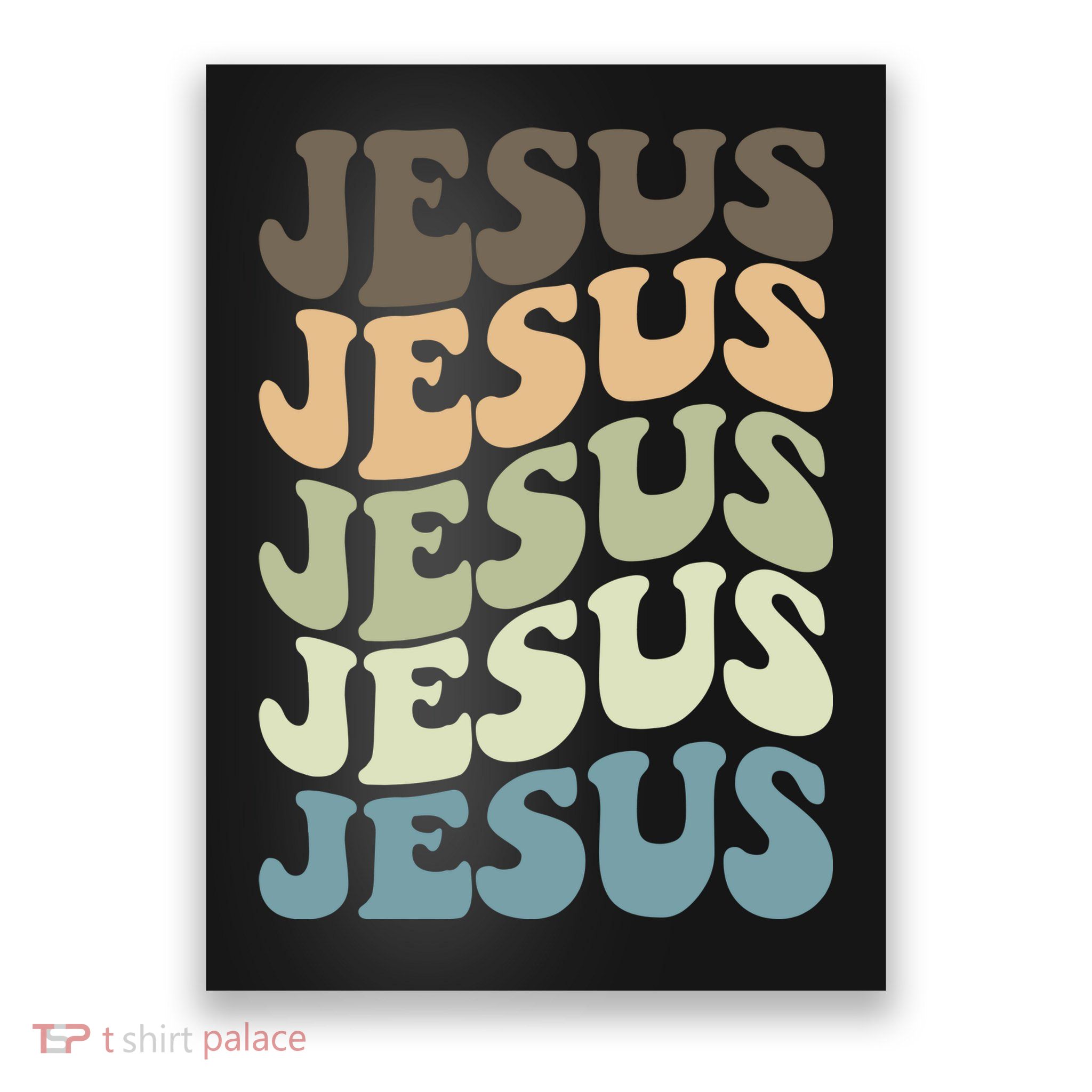 Retro Jesus Name Christian Faith Poster