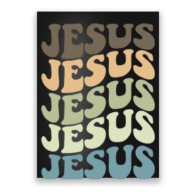 Retro Jesus Name Christian Faith Poster