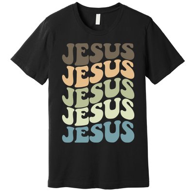 Retro Jesus Name Christian Faith Premium T-Shirt