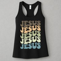 Retro Jesus Name Christian Faith Womens Tank Top