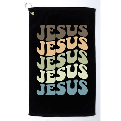 Retro Jesus Name Christian Faith Golf Towel