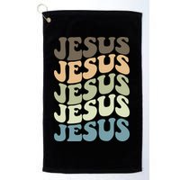 Retro Jesus Name Christian Faith Golf Towel