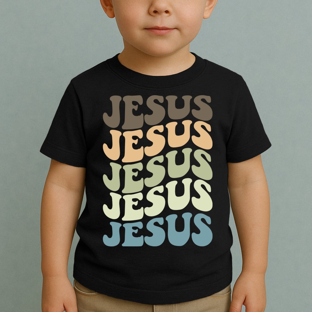 Retro Jesus Name Christian Faith Toddler T-Shirt