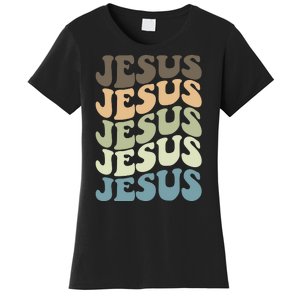 Retro Jesus Name Christian Faith Women's T-Shirt