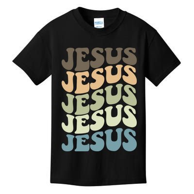 Retro Jesus Name Christian Faith Kids T-Shirt