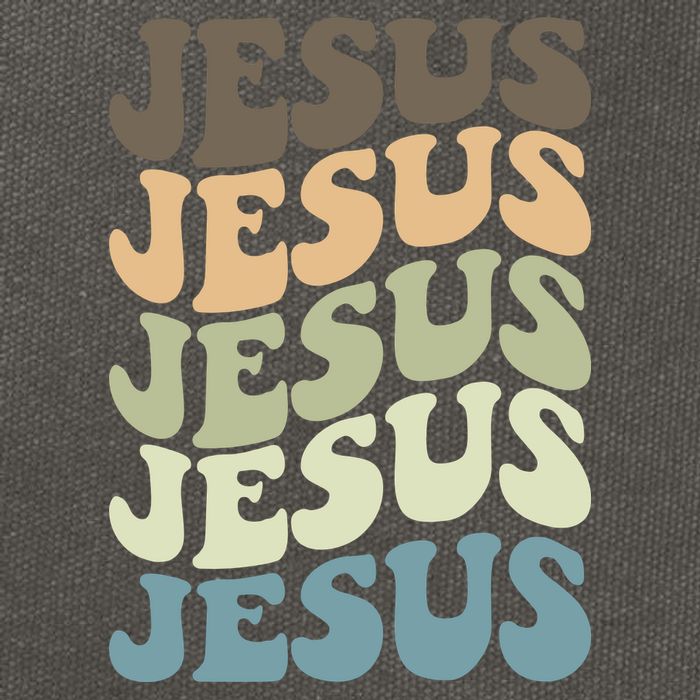 Retro Jesus Name Christian Faith Cotton Canvas Backpack