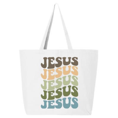 Retro Jesus Name Christian Faith 25L Jumbo Tote