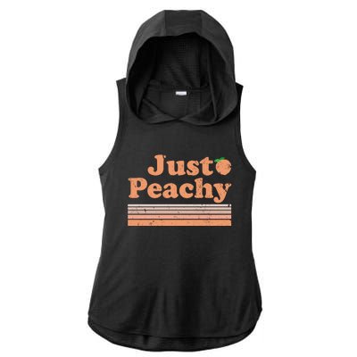 Retro Just Peachy Summer Fun Beach Life Ladies PosiCharge Tri-Blend Wicking Draft Hoodie Tank