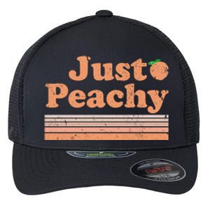 Retro Just Peachy Summer Fun Beach Life Flexfit Unipanel Trucker Cap