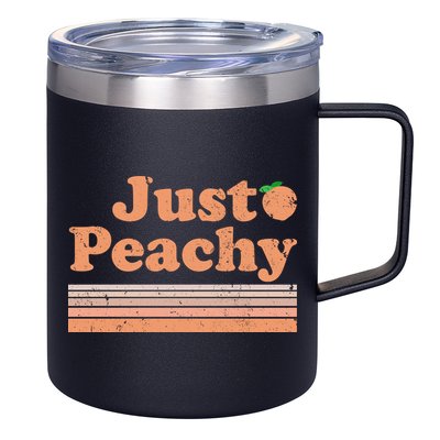 Retro Just Peachy Summer Fun Beach Life 12oz Stainless Steel Coffee Mug