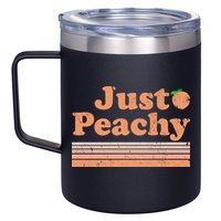 Retro Just Peachy Summer Fun Beach Life 12oz Stainless Steel Coffee Mug