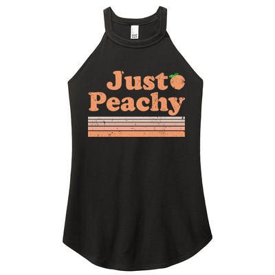 Retro Just Peachy Summer Fun Beach Life Women's Perfect Tri Rocker Tank