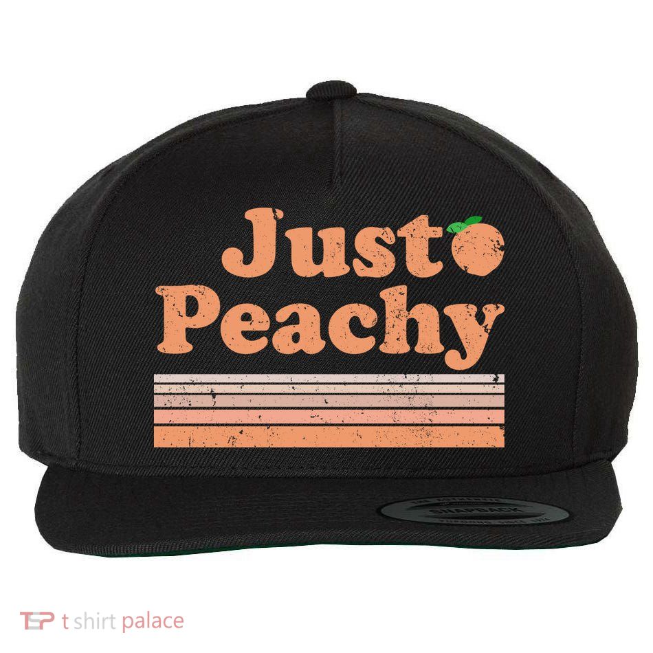 Retro Just Peachy Summer Fun Beach Life Wool Snapback Cap