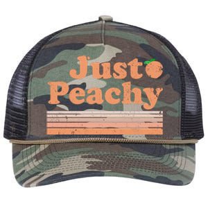 Retro Just Peachy Summer Fun Beach Life Retro Rope Trucker Hat Cap