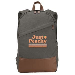 Retro Just Peachy Summer Fun Beach Life Cotton Canvas Backpack