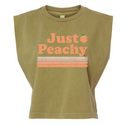 Retro Just Peachy Summer Fun Beach Life Garment-Dyed Women's Muscle Tee