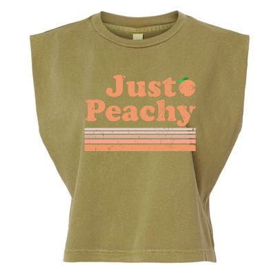 Retro Just Peachy Summer Fun Beach Life Garment-Dyed Women's Muscle Tee