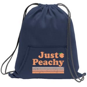 Retro Just Peachy Summer Fun Beach Life Sweatshirt Cinch Pack Bag