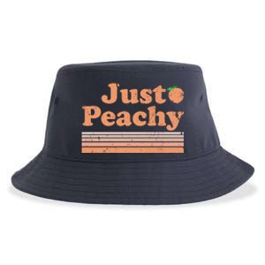 Retro Just Peachy Summer Fun Beach Life Sustainable Bucket Hat