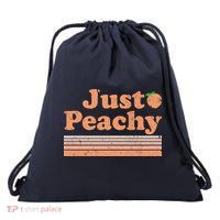 Retro Just Peachy Summer Fun Beach Life Drawstring Bag