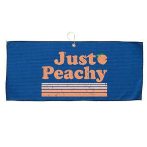 Retro Just Peachy Summer Fun Beach Life Large Microfiber Waffle Golf Towel