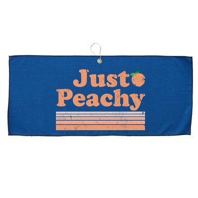 Retro Just Peachy Summer Fun Beach Life Large Microfiber Waffle Golf Towel