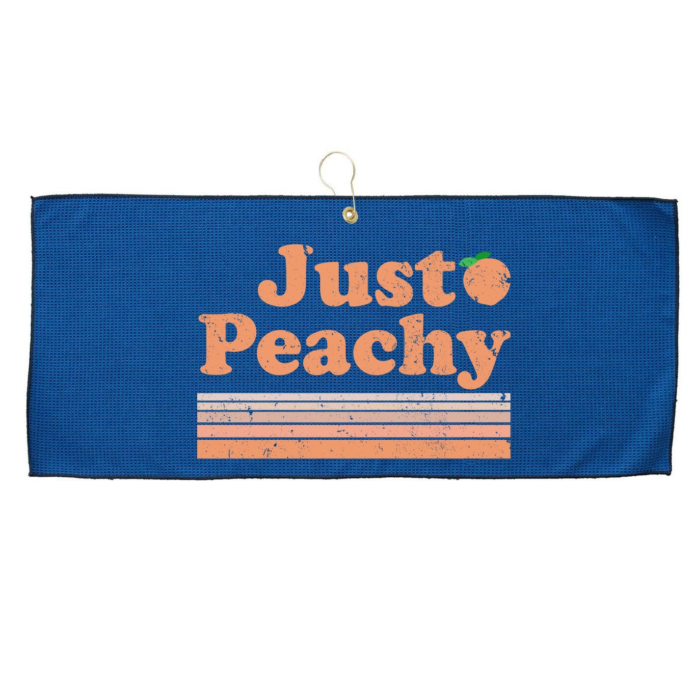 Retro Just Peachy Summer Fun Beach Life Large Microfiber Waffle Golf Towel