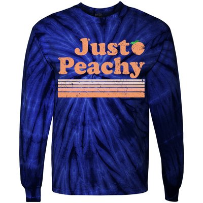 Retro Just Peachy Summer Fun Beach Life Tie-Dye Long Sleeve Shirt