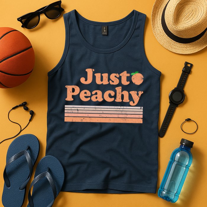 Retro Just Peachy Summer Fun Beach Life Tank Top
