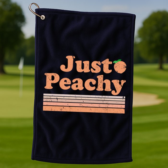 Retro Just Peachy Summer Fun Beach Life Golf Towel