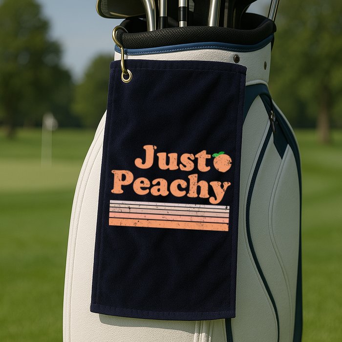 Retro Just Peachy Summer Fun Beach Life Golf Towel