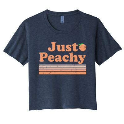 Retro Just Peachy Summer Fun Beach Life Women's Crop Top Tee