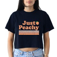 Retro Just Peachy Summer Fun Beach Life Crop Top