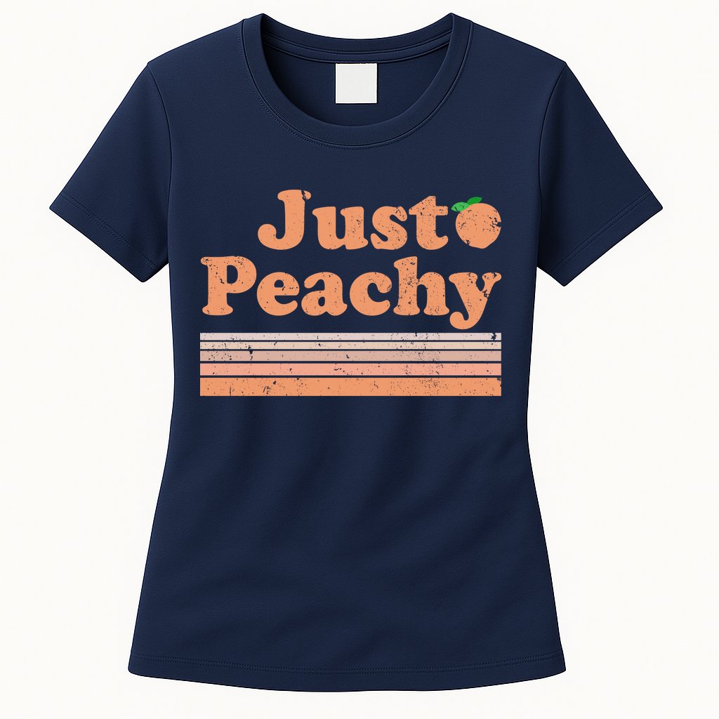 Retro Just Peachy Summer Fun Beach Life Womens T-Shirt