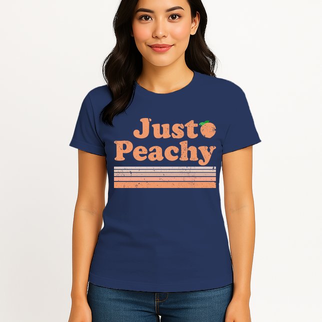 Retro Just Peachy Summer Fun Beach Life Womens T-Shirt
