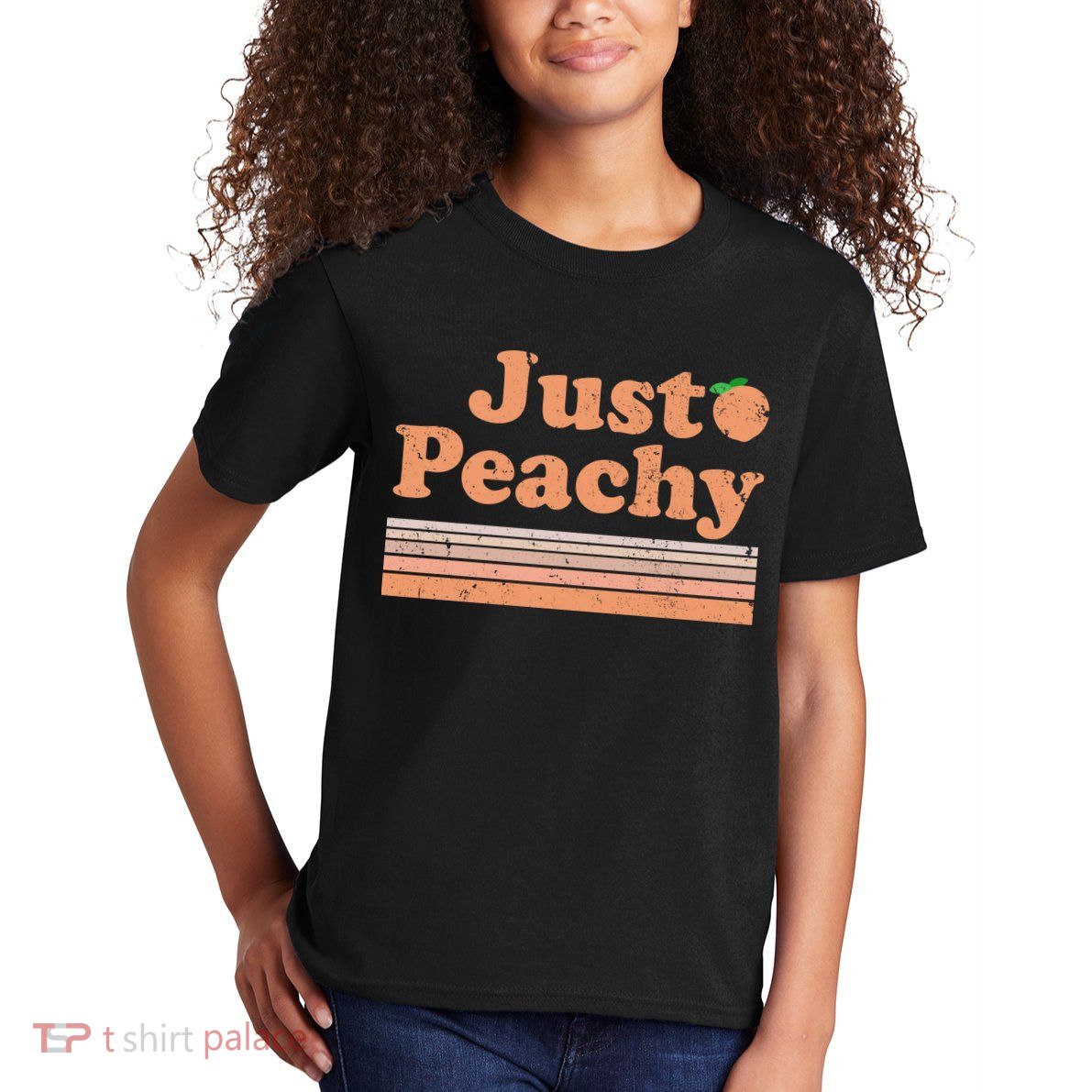 Retro Just Peachy Summer Fun Beach Life Kids T-Shirt