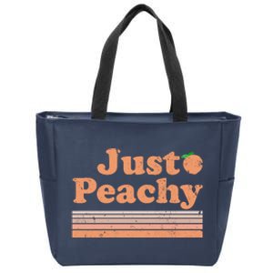 Retro Just Peachy Summer Fun Beach Life Zip Tote Bag