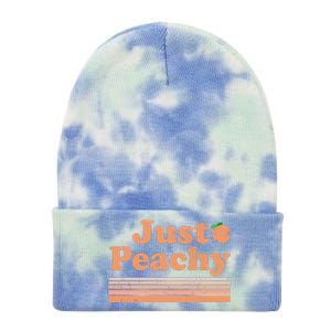 Retro Just Peachy Summer Fun Beach Life Tie Dye 12in Knit Beanie