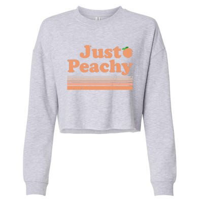 Retro Just Peachy Summer Fun Beach Life Cropped Pullover Crew