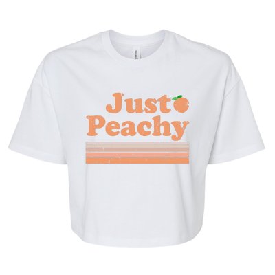 Retro Just Peachy Summer Fun Beach Life Bella+Canvas Jersey Crop Tee