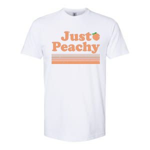 Retro Just Peachy Summer Fun Beach Life Softstyle CVC T-Shirt