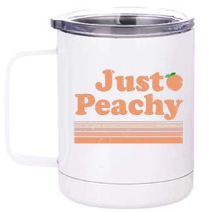 Retro Just Peachy Summer Fun Beach Life 12 oz Stainless Steel Tumbler Cup